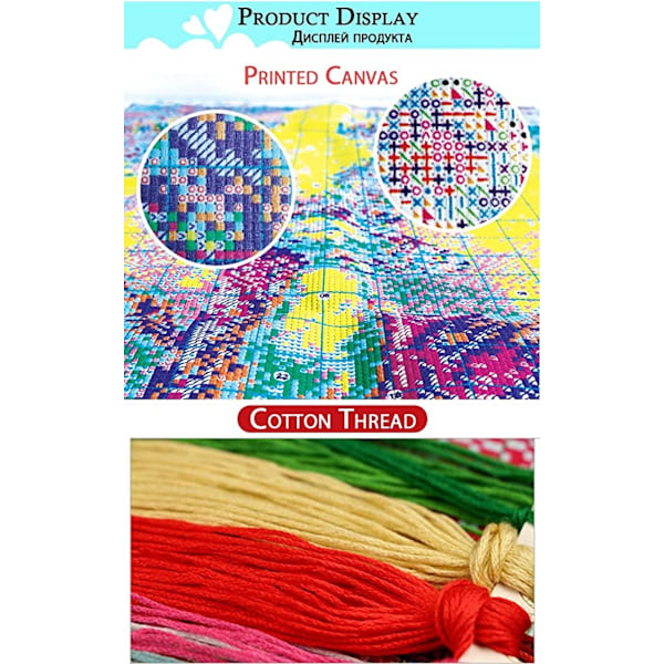 Ristipistokit, Leimattu Täysi Valikoima Kirjonta Aloituspaketteja Aloittelijoille DIY 11CT 3 Lankaa - Jouluvalot (Painettu) 21.7×17