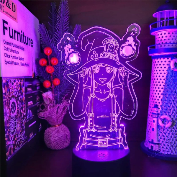 WJ Force Maki Oze Anime Figur 3D Illusion Lampe Børns Soveværelse Bord Dekoration Belysning Manga Fødselsdagsgave Anime Illusion Lampe PXJD Tjuvarnas kung