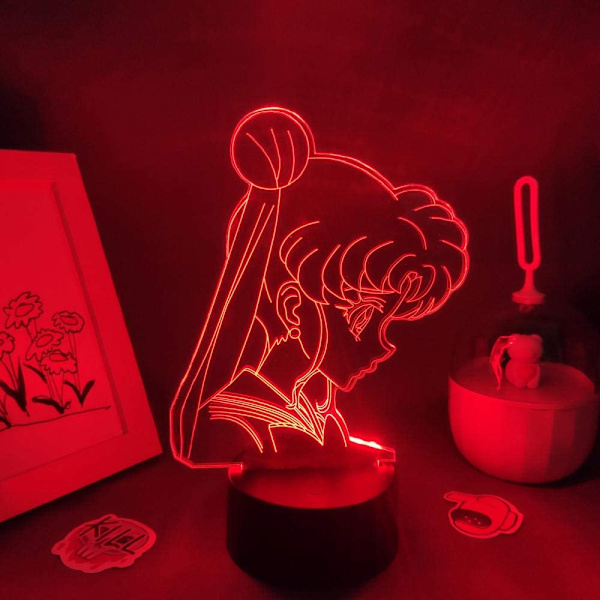 3D LED Lampe 3D Illusion Lampe Anime Sailor Moon 3D Lampe Sailor Moon LED Natlampe til Børn Pige Soveværelse Dekoration Manga Jul Fødselsdag