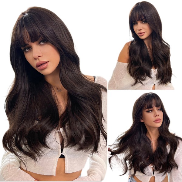 Long Laryerd Wigs for Women  Bangs