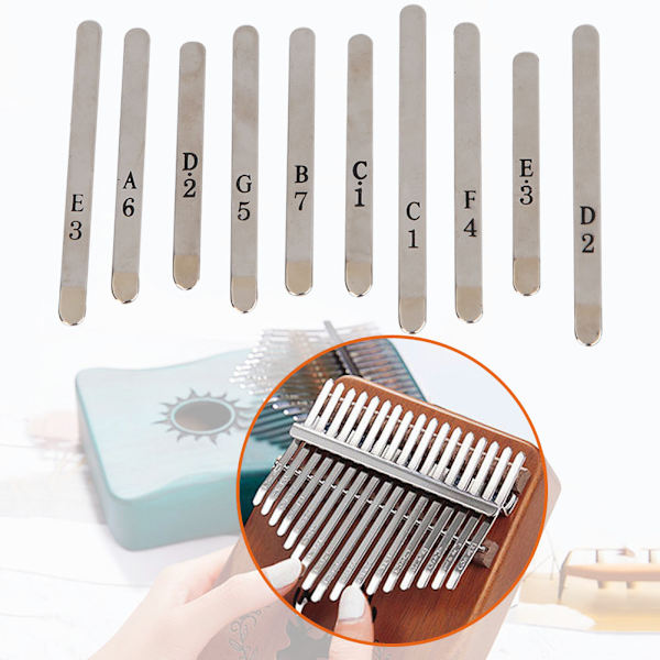 10 stk. Kalimba-nøgler 10 toner Metal Udskiftning Tommelfingerklaver Finger Percussion Nøgle