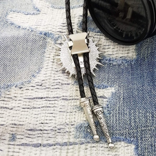 Retro Nyhed Western Cowboy Keltisk Sort Sten Bolo Tie Halskæde Til Mænd