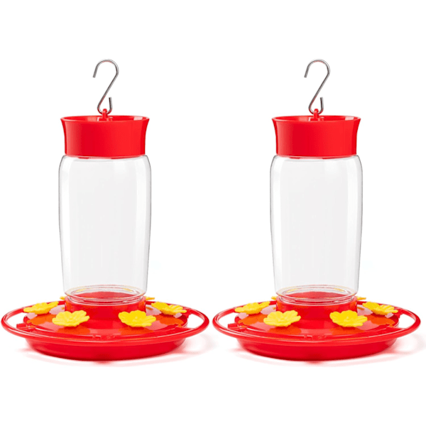 Hummingbird Feeder, Hummingbird Feeders for Outdoors Hanging Ant and Bee Proof, 2 Pack Humming Birds Feeders for Outside, Hummingbir