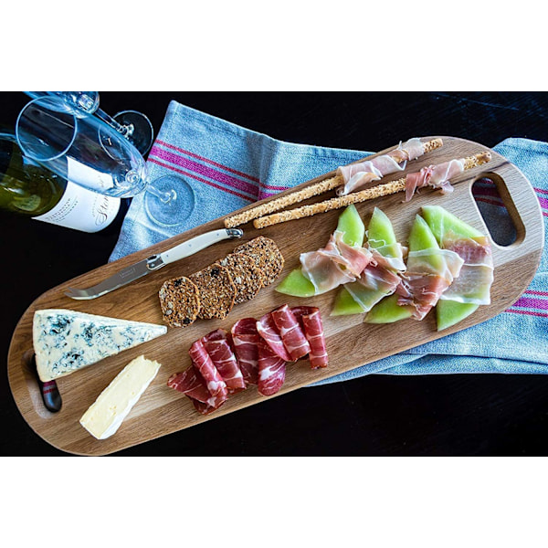 LUX Amerikansk eiketre Oversized Charcuterie Board Ekstra lang 26\" x 8,7\" | Ostebrett med håndtak | Fruktbeitefat | Servering