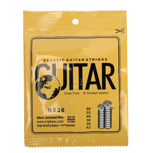 6 st/set Nylon Hållbara Klassiska Elektriska Gitarrsträngar NX-serien (NX36)