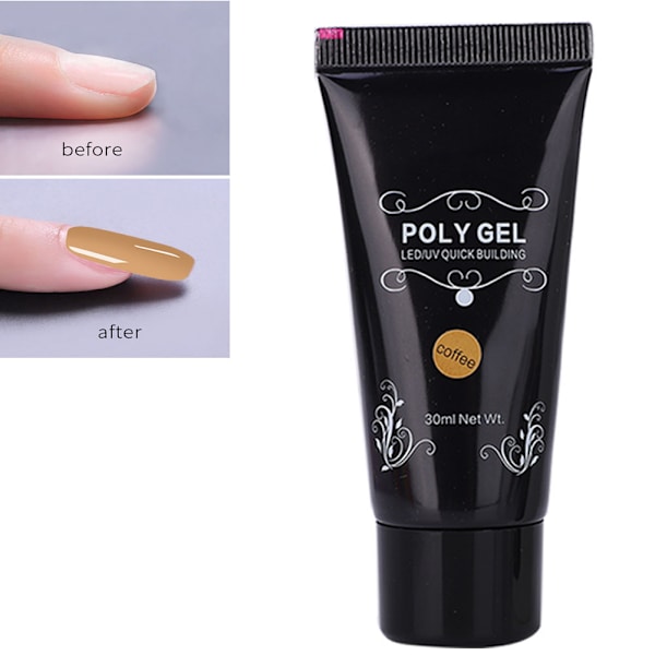 Nagelkonstförlängningssats Snabb förlängningsgel + UV-penna + Snabbbyggnadsmodell Kaffe