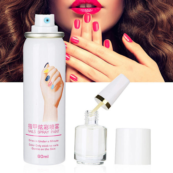 6 färger Manikyr Nagellack Spray Baslack Snabbtorkande Sprayning Lätt Tvätt Nagelspray 03