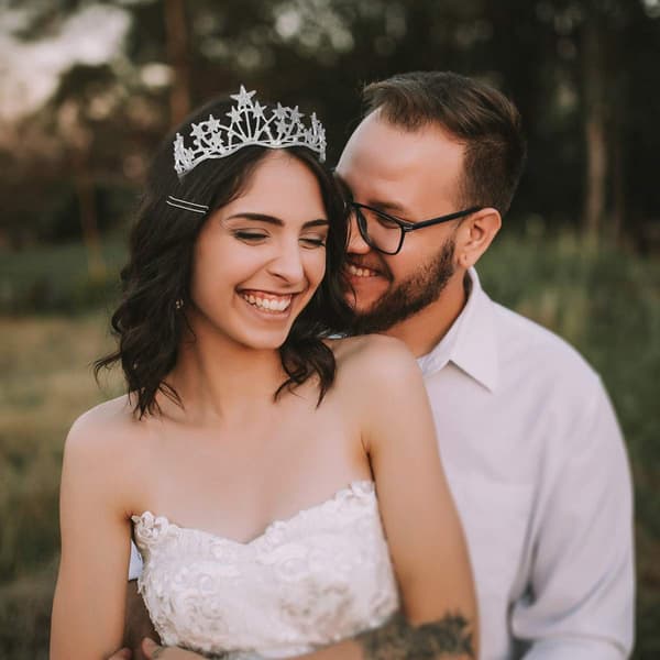 Stjärna Strass Krona Brudkrona Tiara Brudkrona för Bröllopsfest, Elegant och Vacker
