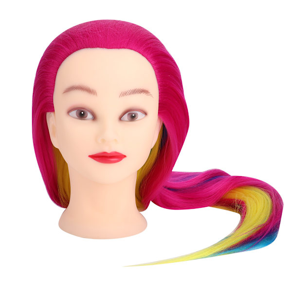 Rose Red 4 Colors Hair Hairdressing Practice Head Mannequin Styling Braiding Training Doll Head