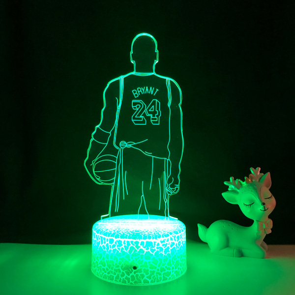 Qinwei Basketball Player Night Light  3D Illusion LED  Lamp with Remote Control Best Birthday  for Sports Lover --- A1（Crack Seat）