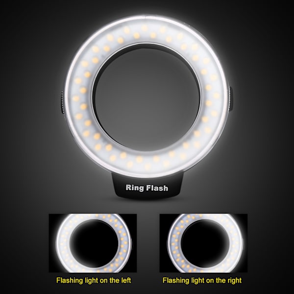 Bärbar 48 LED-ringblixtlinsadapterringssats för Canon för Nikon för Fuji SLR-kamera