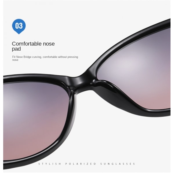 UV-skyddande polariserade fjärilsolglasögon för kvinnor. Presenter till kvinnor, 58 mm