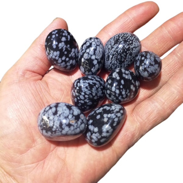 Ægte Snowflake Obsidian Tumbled Stone Attraktiv Ægte Ca. 100 Gram Energized Stones (Snowflake)