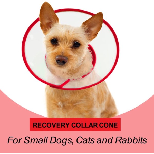 Pet Cone, justerbar lättvikts elisabethansk halsband för valpar, små hundar, katter, kattungar och kaniner（M）