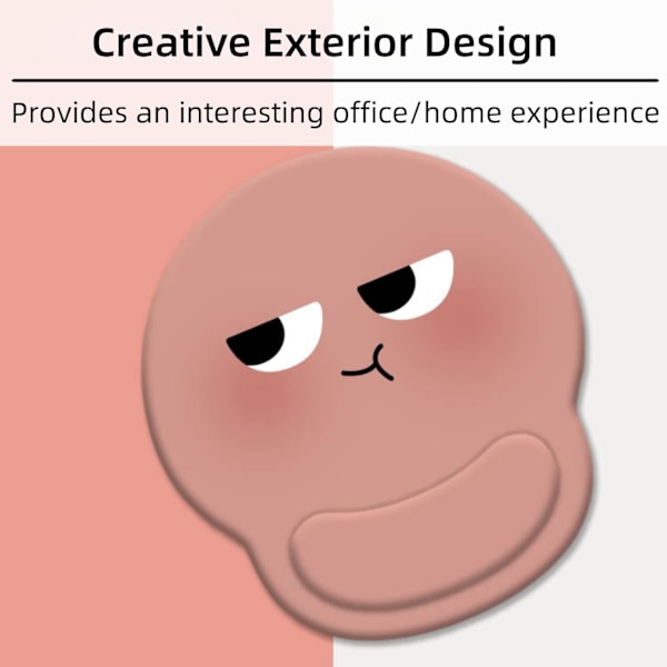 Kreativ musemåtte med håndledsstøtte, ergonomisk musemåtte smertelindring, bærbar komfortabel musemåtte til computer, bærbar, kontor, Brown