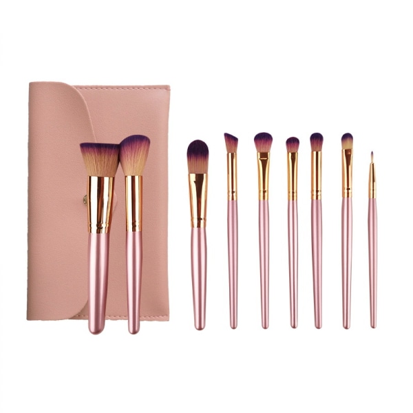 Sminkborstar 9 penslar Set Mjuk Cruelty Free Synthetic Premium Kabuki Brush Cosmetics Foundation