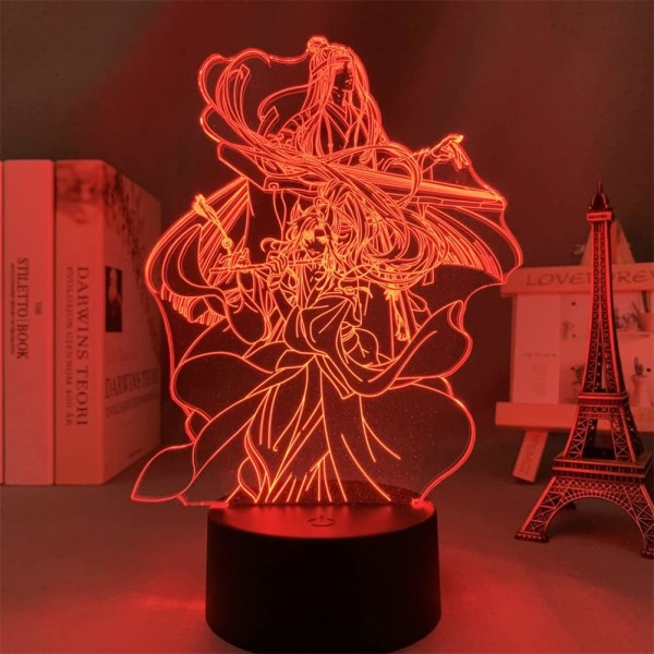 Akryl Mo Dao Zu Shi Anime Illusion Lamp Wei Wuxian LAN Wangji Figur 3D Nattlampa USB 7 Färger Touch/Fjärrkontroll 16 Färger