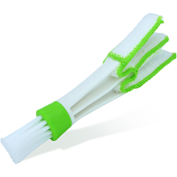 Mikrofiberdammsamlare och tvättbar springrengöringsborste för persienner/tangentbord/A/C/bilventiler DM-1031 Grön (2-pack)