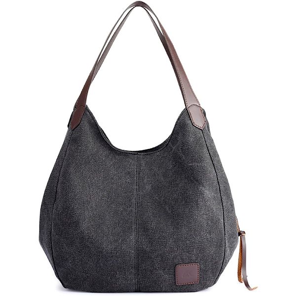 Mote Kvinner Multi-lomme Bomulls Canvas Håndvesker Skulder Vesker Totes Purses