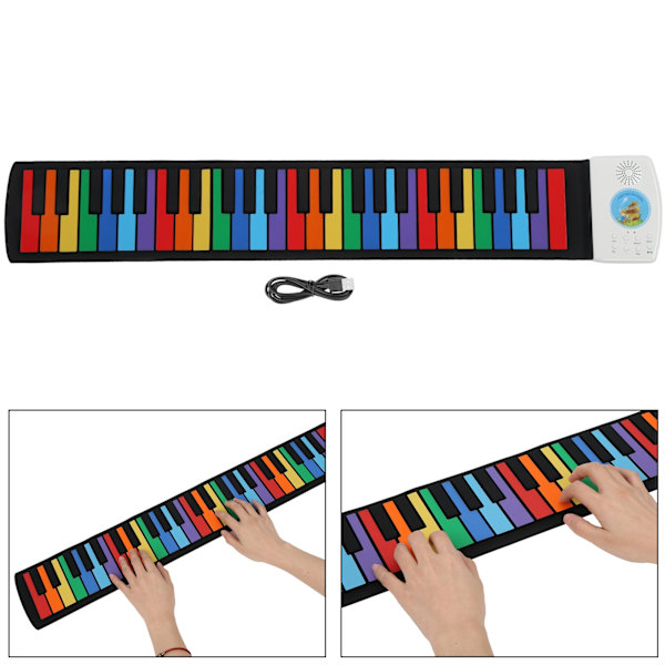 Rull opp piano silikon 49 nøkler rull opp piano tastaturer håndrull piano pedagogiske gaver