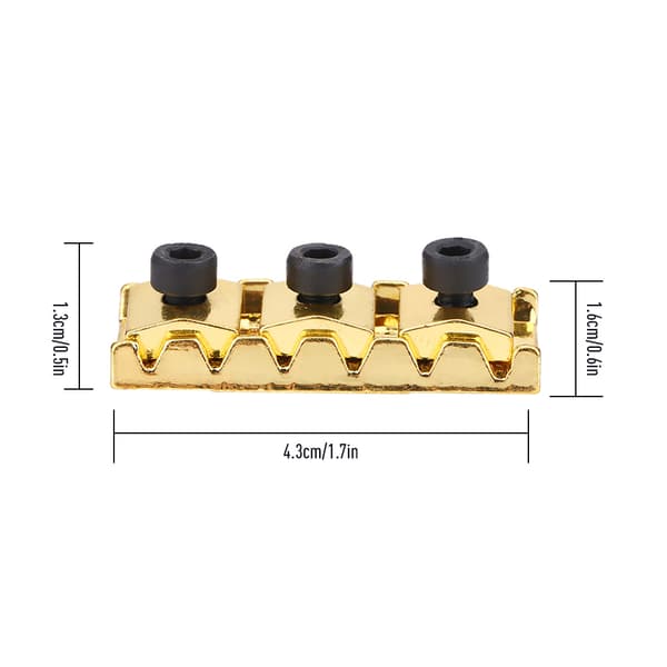 2 stk. 43mm Metal Guitar String Lock Locking Nut til Floyed Rose Style Elektrisk Guitar (Guld)