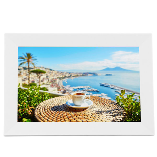 XCLT 10.1 ZS pekskärm IPS 1280x800 Cloud Photo Frame Digita WiFi 10.1in Vit EU-kontakt 100‑240V