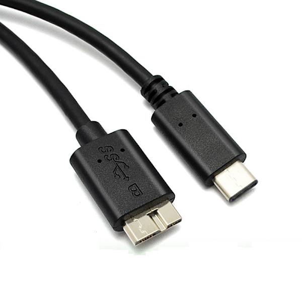 0,35 m typ-c till mikro 3.0 datakabel för MacBook mobiltelefon anslutning mobil hårddisk kabel, 4-pack