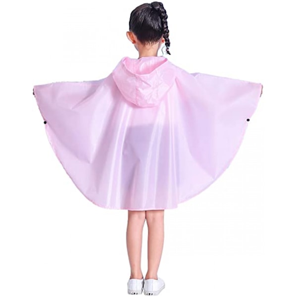 Børns Regn Poncho Hætte Jakke Regnfrakke,  Lyseblå, XL