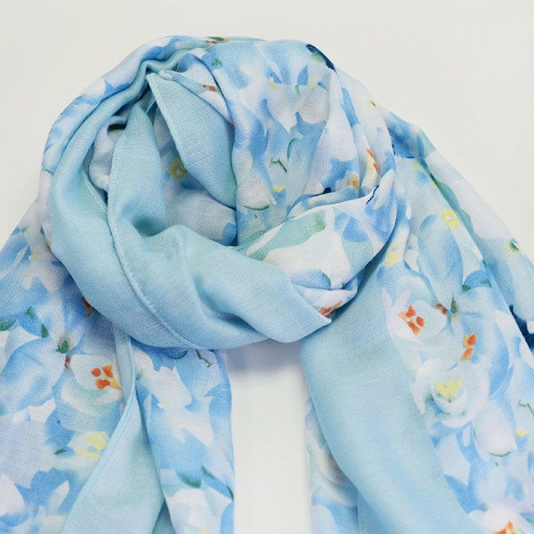 Skjerf for kvinner - Blomstermønster for vår, høst og vinter