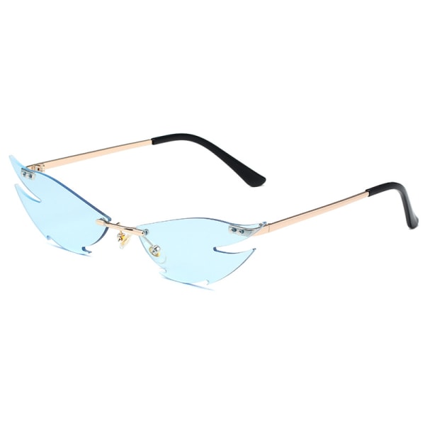Cat eye Solglasögon Båglösa glasögon för kvinnor män Halloween festglasögon Trendiga glasögon UV 400 skydd