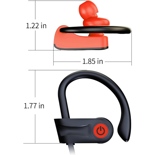 Bluetooth-kuulokkeet, langattomat juoksukorvanapit 16 tunnin toistoajalla, HD Deep Bass Stereo IPX7 vedenpitävät kuulokkeet selkeät puhelut Sou