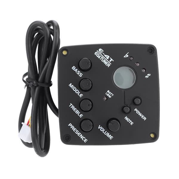 E-4T 4-bands EQ Equalizer Pickup Tuner för Akustisk Gitarr Musikinstrument Tillbehör Kit