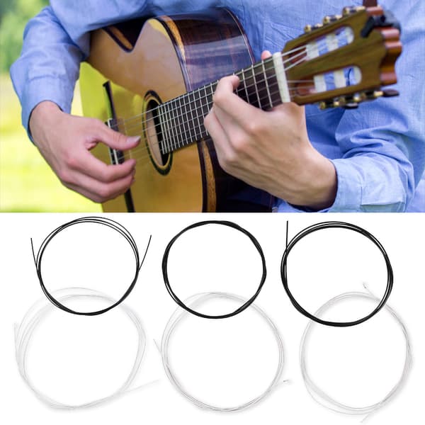 Gitarrsträng för klassiska gitarrer Musikinstrument Tillbehör Del(Svart&vit)