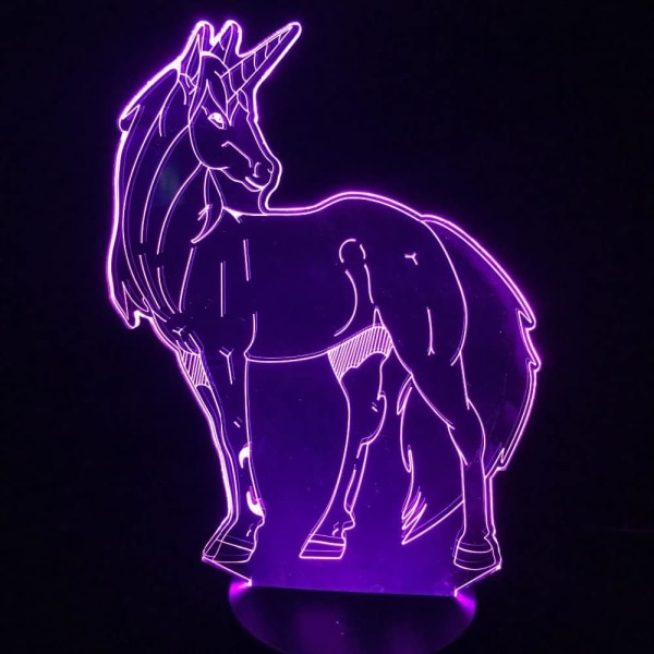 WJ Cute Unicorn Head Led Nattljus Djurlampor för barn Party Sovrumsinredning Barnpresenter Skrivbordslampa med 7 färger