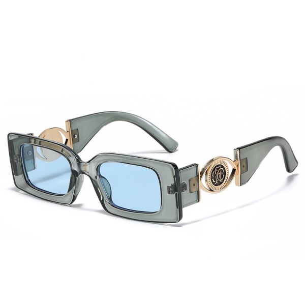 Retro Small Square Ram Solglasögon Millionaire Punk Rock Hip Hop glasögon för kvinnor män
