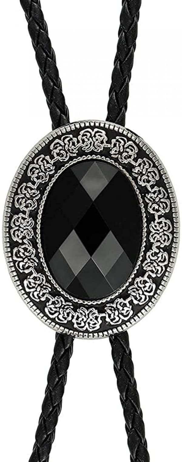 Bolo slips, Håndlavet Rund Form Western Cowboy Bolo slips sort