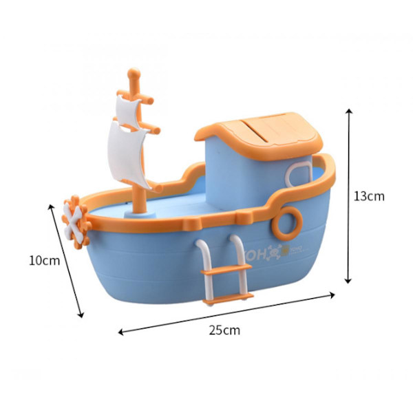 Spargris Pirate Skepp Pengabox Okrossbar Plast Mynt Spargris Pengaboxar Barn Pirate Skepp Leksaker Segelfartyg Statymodell för Födelsedag