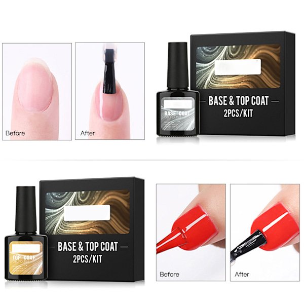 10ML UV-gelpolish baslack långvarig topplack nagelkonst set kitRBTC2-01
