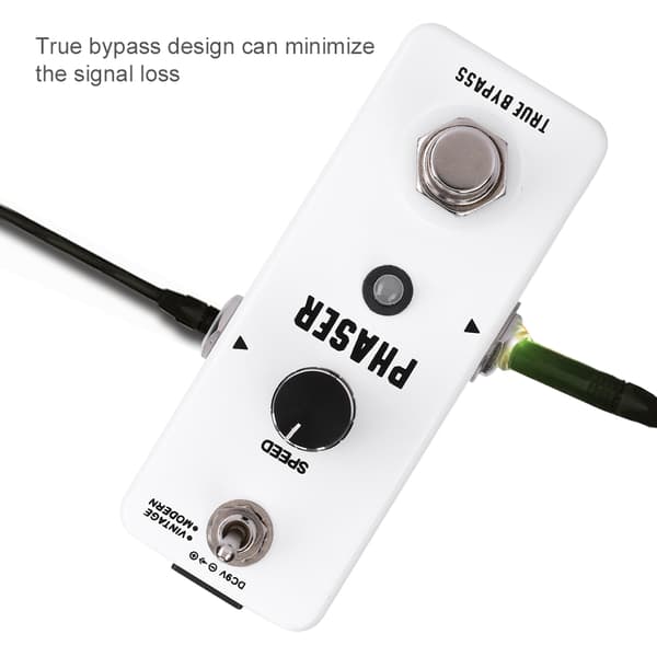 Mini Metal Shell Analog Phaser Guitar Effekt Pedal med True Bypass Instrument Tilbehør