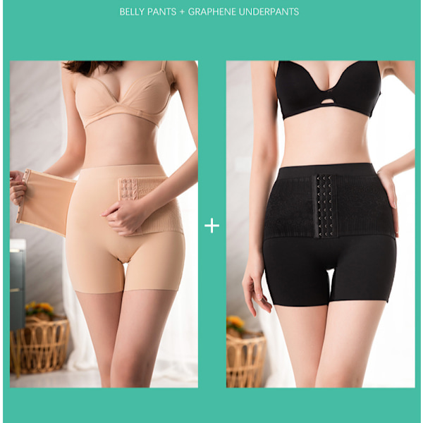 Midjetrener for kvinner Body Shaper Tummy Control Knicker Korsett Fast Kontroll Shapewear Cinchers Pustende Bustiers-Complexion-M(40~55KG)