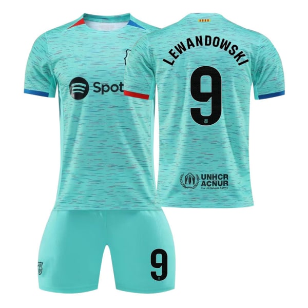 23/24 FC Barcelona To Away Børns Fodboldtrøje Sæt 9 LEWANDOWSKI 3XL