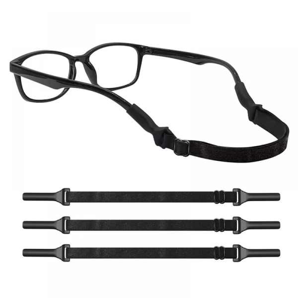 10st justerbar glasögonrem - inga svansglasögonremmar, Universal Fit Rope Glasögonhållare, (svart) vuxen