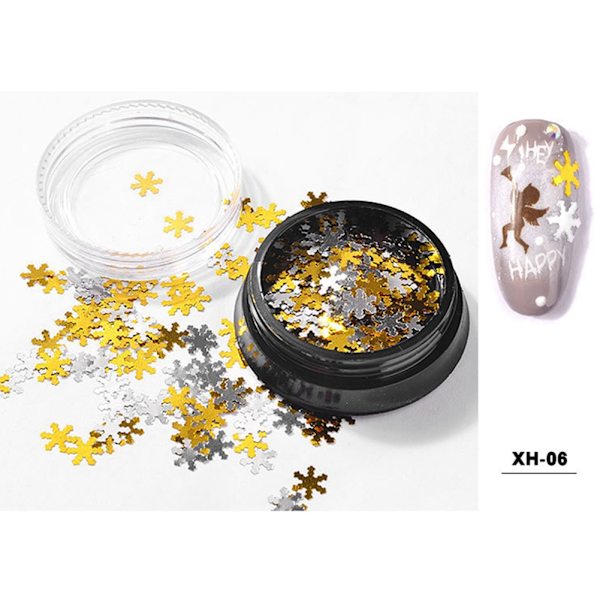 Glitter Snöform Blandningsfärg Dekoration DIY Paljetter Nagelkonst Dekaler 06#