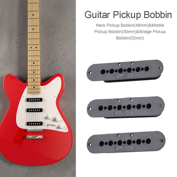 3 st. elektriska gitarr/basdelar - enkelspols pickup-spolslock (48+50+52mm)