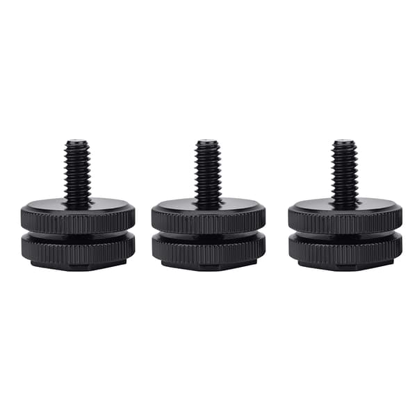 Slitesterk metall 1/4 tomme doble muttere stativmonteringsskrue blitskamera blitsskoadapter
