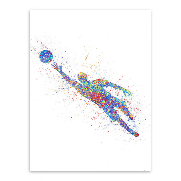 Sports Fodbold Vægkunst Lærredstrykplakat, Enkelt Mode Vandfarve Kunsttegning Dekor (Sæt med 3 Uindrammet, 20''x28'')