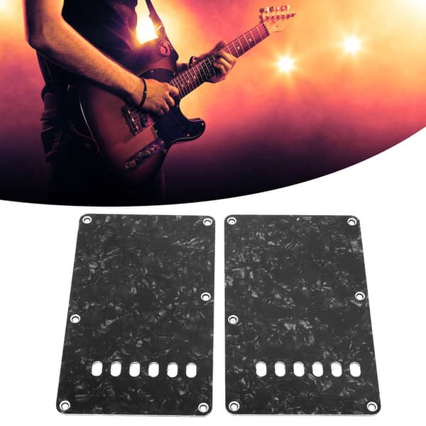 2 st elgitarr bakre lock med 6 hål PVC plast gitarrskydd bakplatta ersättning svart