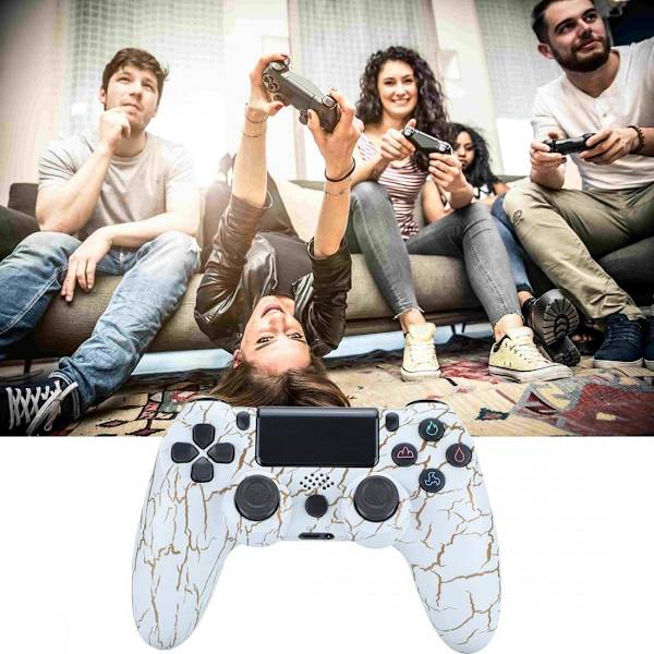 Dotpet PS4 Controller, Trådløs Controller Kompatibel med PS4/PS4 Pro/PS4 Slim/PC med Touch Panel/Audio Funktion/6-Axies Sensor/Du