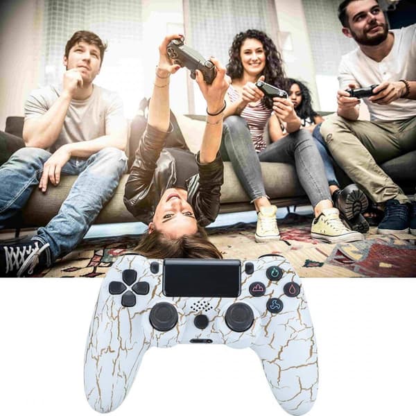 Dotpet PS4-kontroller, Trådløs kontroller kompatibel med PS4/PS4 Pro/PS4 Slim/PC med berøringspanel/lydfunksjon/6-akset sensor/Du