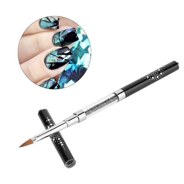 Kristall UV-gel ritning målning nagelkonst manikyr penna verktyg kit borste set (svart)